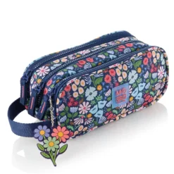 Portatodo triple con asa Spring Down reciclado 21x6x10,5cm