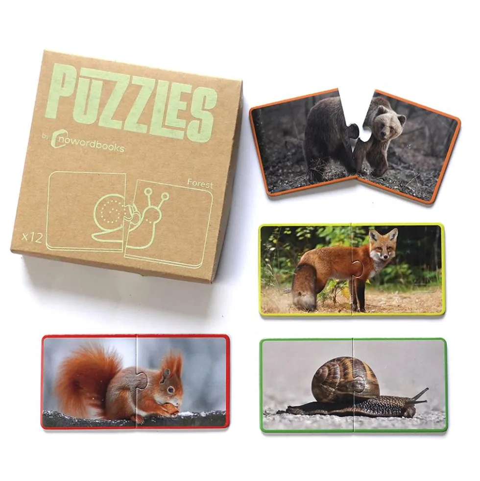 Puzzle cartón Animales del bosque