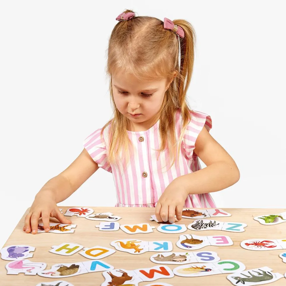 Puzzle parejas letras inglés 52 piezas 26 puzzles
