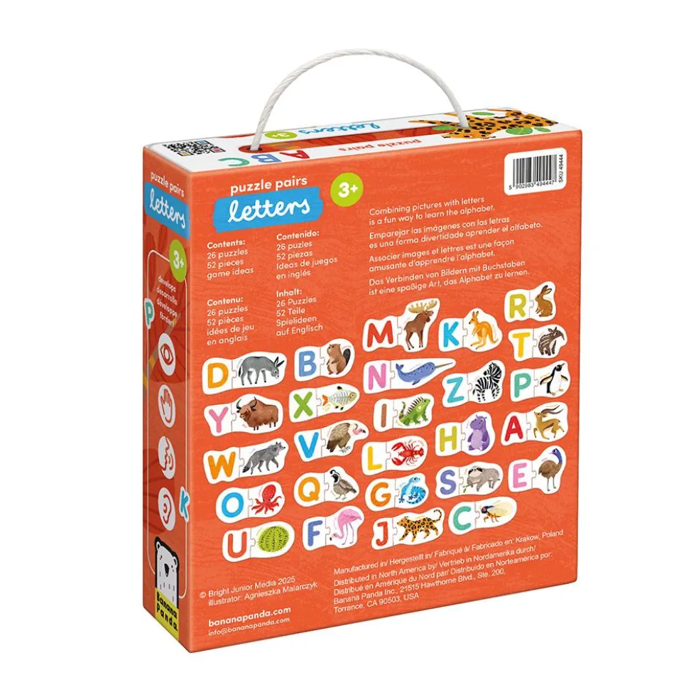 Puzzle parejas letras inglés 52 piezas 26 puzzles