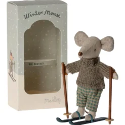 Ratoncito con esquís 13cm. Maileg
