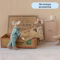 Ratones mamá y papá en caja