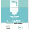 Recambio folio cuadro 4mm. 100 hojas multitaladro