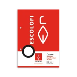 Recambio tamaño cuarto cuadro 3mm. 100 hojas con margen y 2 taladros