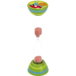Reloj de arena 3 minutos madera animalitos 10,7cm