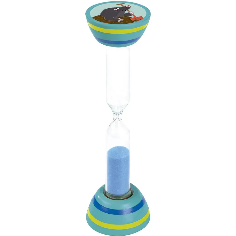 Reloj de arena 3 minutos madera animalitos 10,7cm