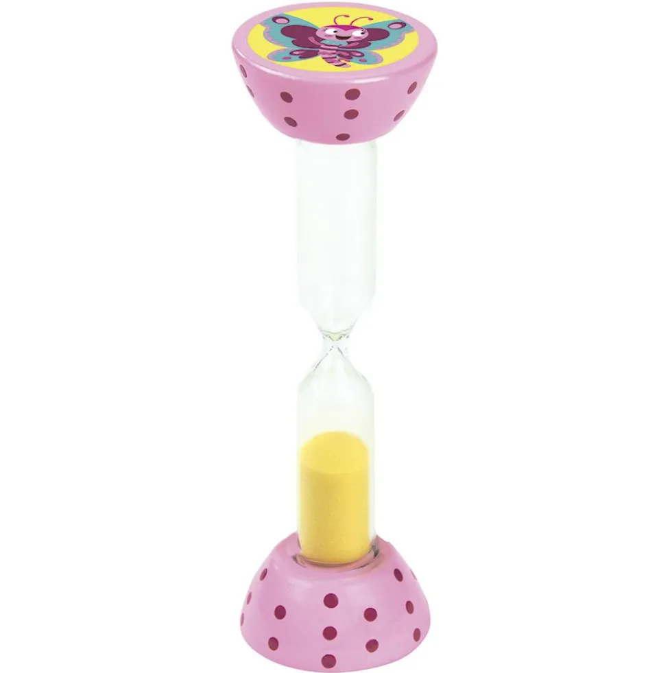 Reloj de arena 3 minutos madera animalitos 10,7cm