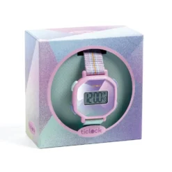 Reloj de pulsera digital prisma púrpura