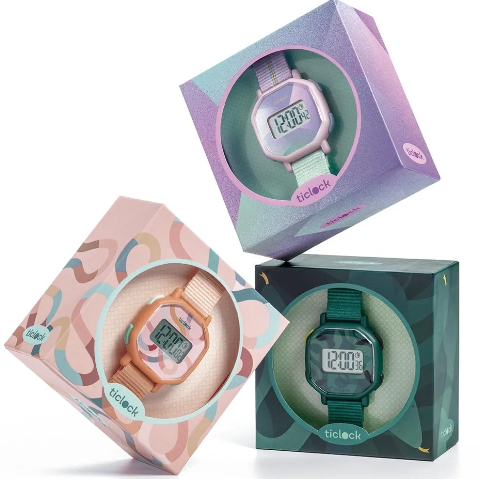Reloj de pulsera digital serpientes verdes