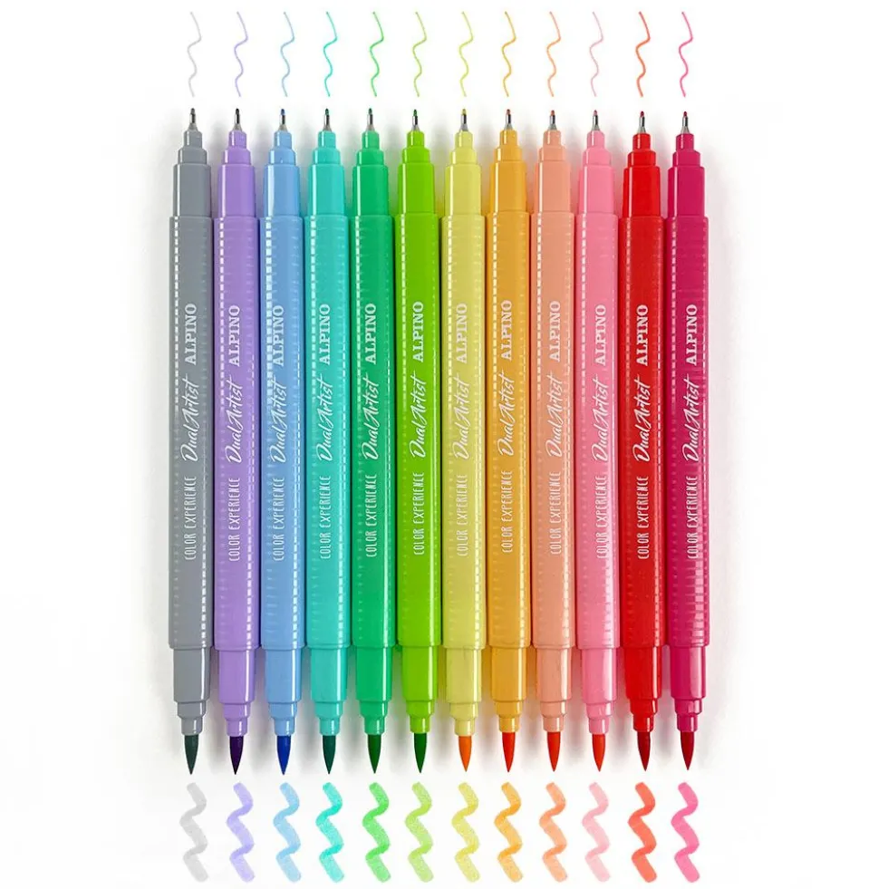 Rotulador Alpino 12 colores pastel Dual Artist