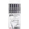 Rotulador calibrado lettering 6 puntas Pin Uniball