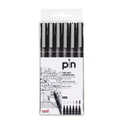 Rotulador calibrado Pin-200(S) negro 6 puntas