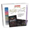 Rotulador 12 colores metalizados doble punta con bloc Metallic Lettering Alpino