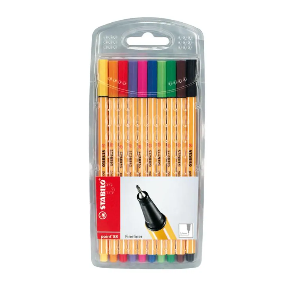Rotulador 10 colores Stabilo Point 88
