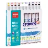 Rotulador doble punta 10 colores Color and Stamp Apli