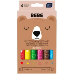 Rotuladores jumbo 6 colores con estampadores BEBE Friends