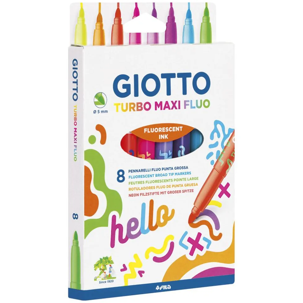 Rotulador Giotto 8 colores turbo maxi flúo