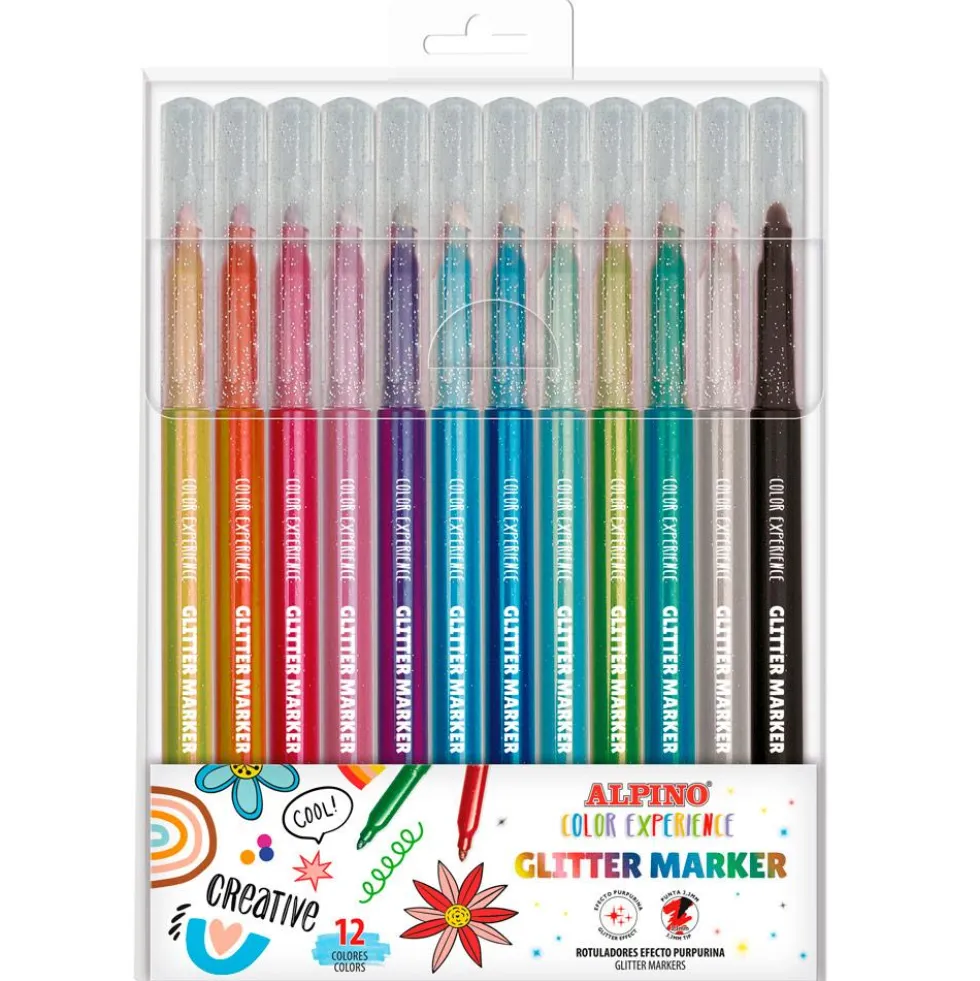 Rotulador glitter 12 colores Color Experience