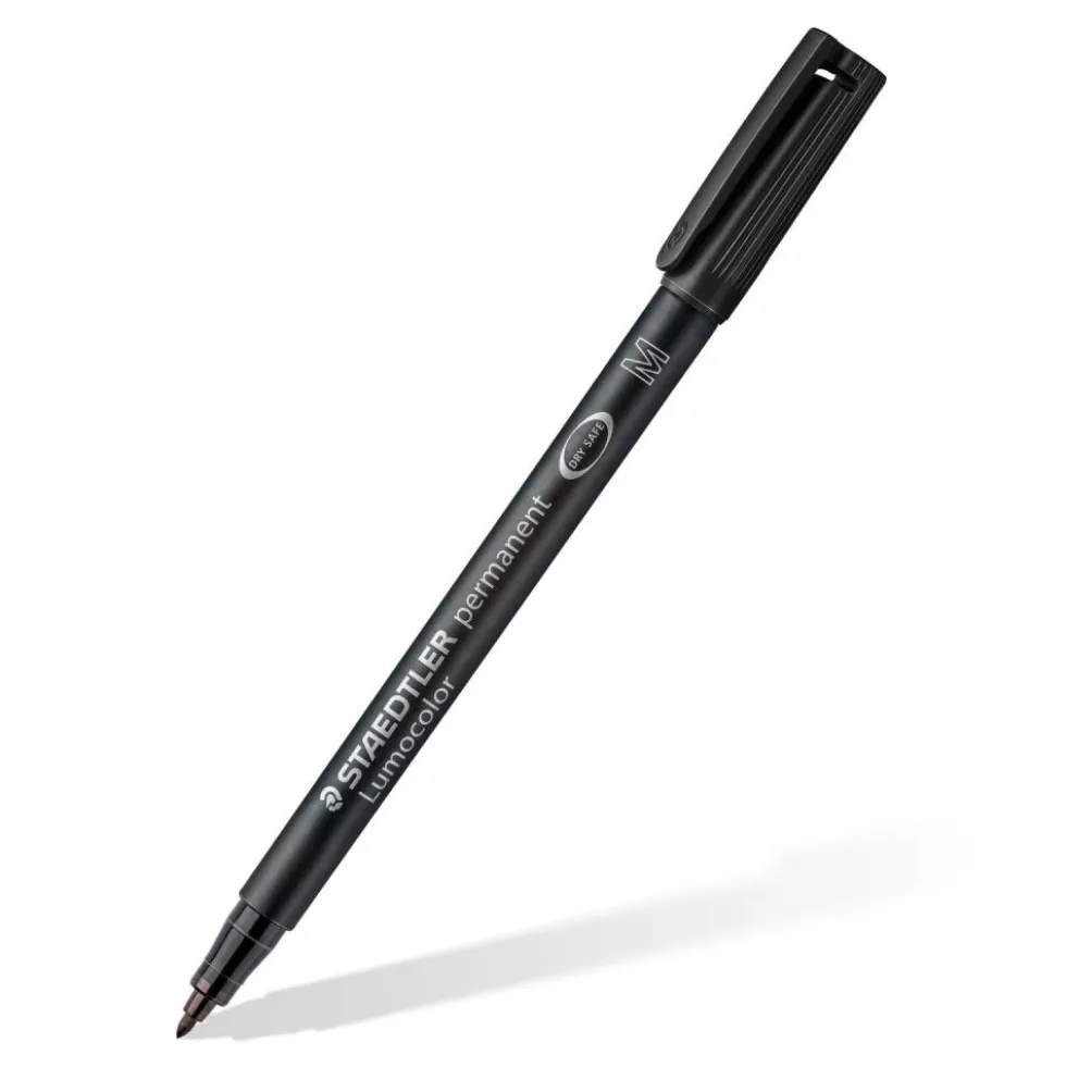 Rotulador permanente Lumocolor punta media negro