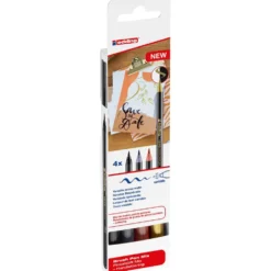 Rotulador punta pincel 4 colores edding Brush Pen 1340