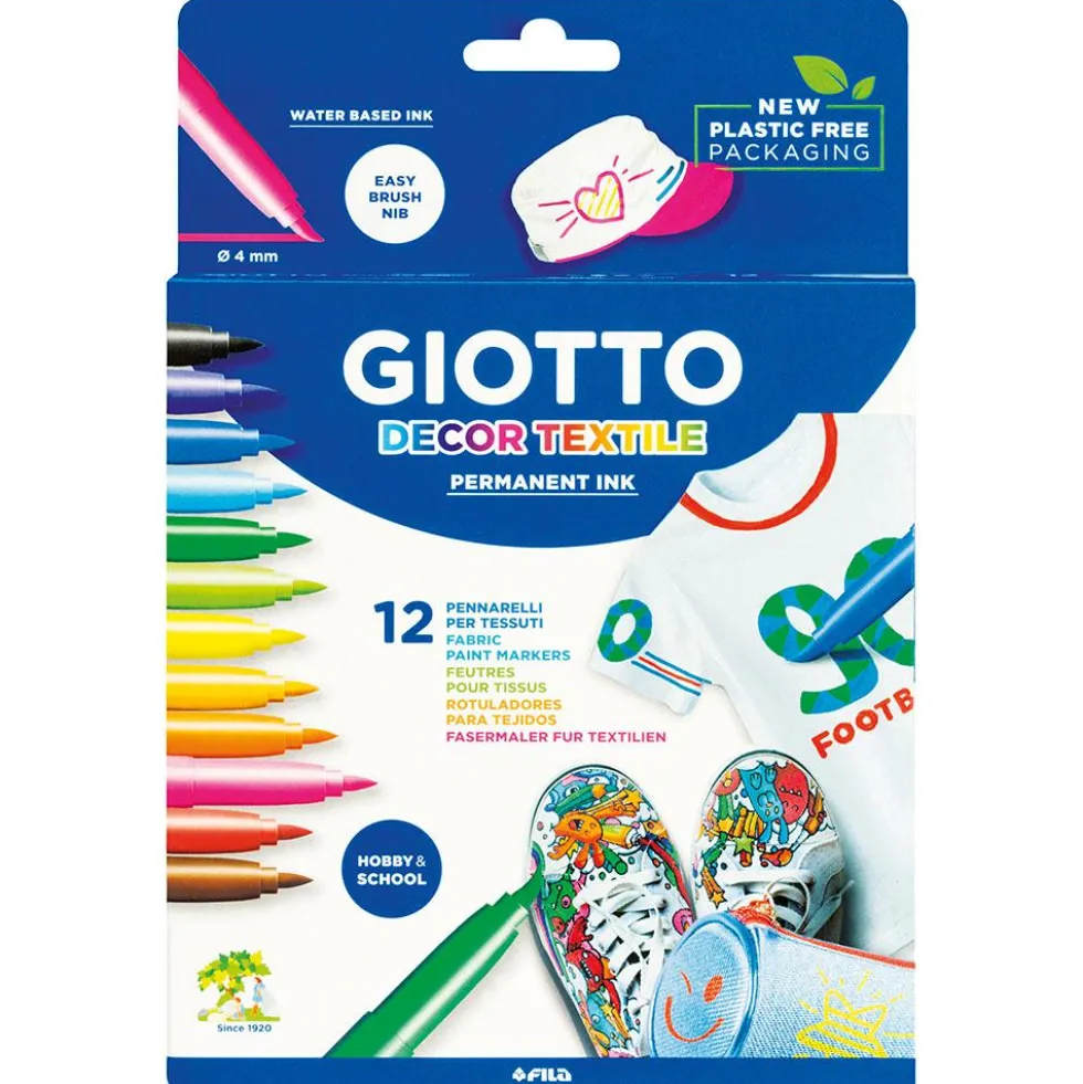 Rotulador textil 12 colores Giotto
