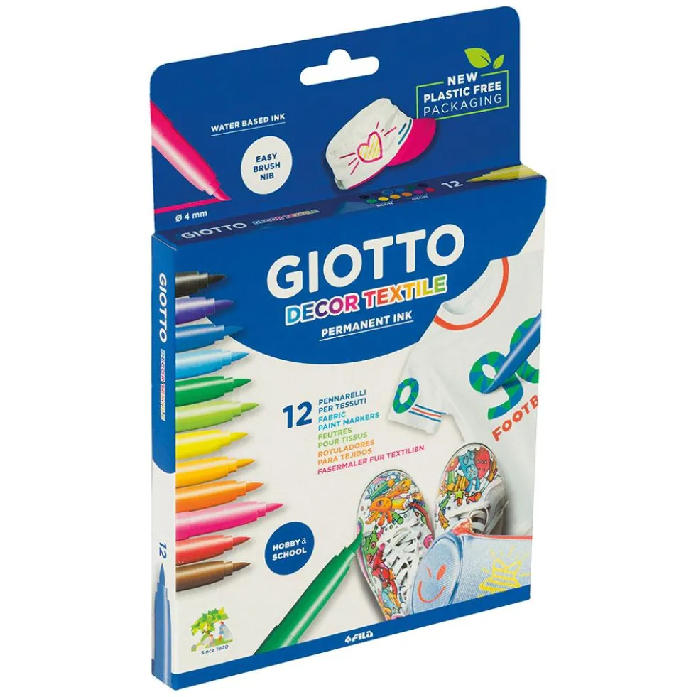 Rotulador textil 12 colores Giotto