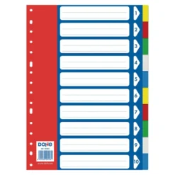 Separadores A4 10 posiciones 5 colores