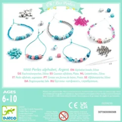 Set 1000 abalorios alfabeto plata