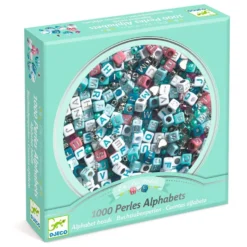 Set 1000 abalorios alfabeto plata