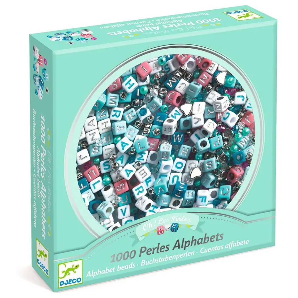 Set 1000 abalorios alfabeto plata