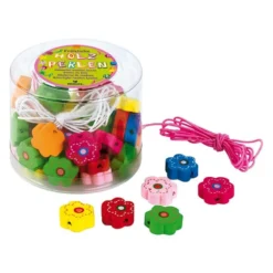 Set abalorios de madera de colores