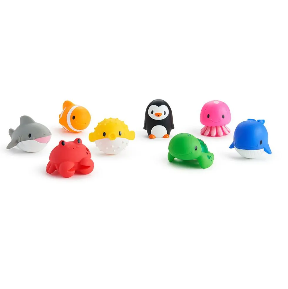 Set 8 animalitos marinos lanzachorros juguete baño