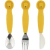 Set 3 cubiertos mango silicona león