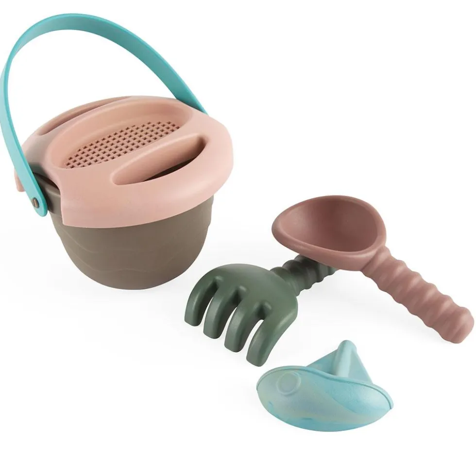 Set cubo de playa con accesorios Eco Green Bean, colores surtidos