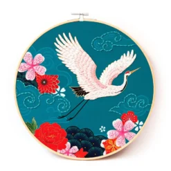 Set de bordado punch needle DIY grulla de Japón