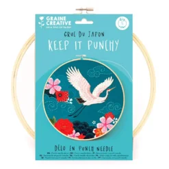 Set de bordado punch needle DIY grulla de Japón