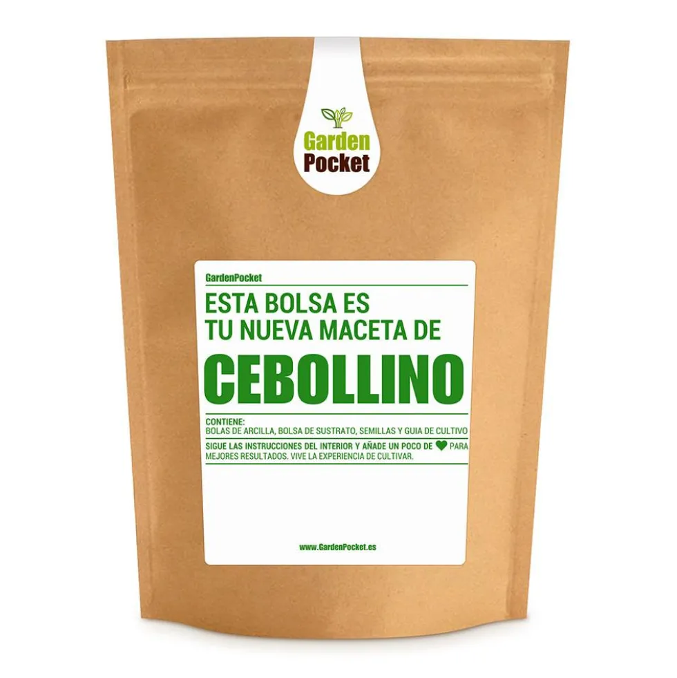 Set de cultivo de cebollino en bolsa-maceta