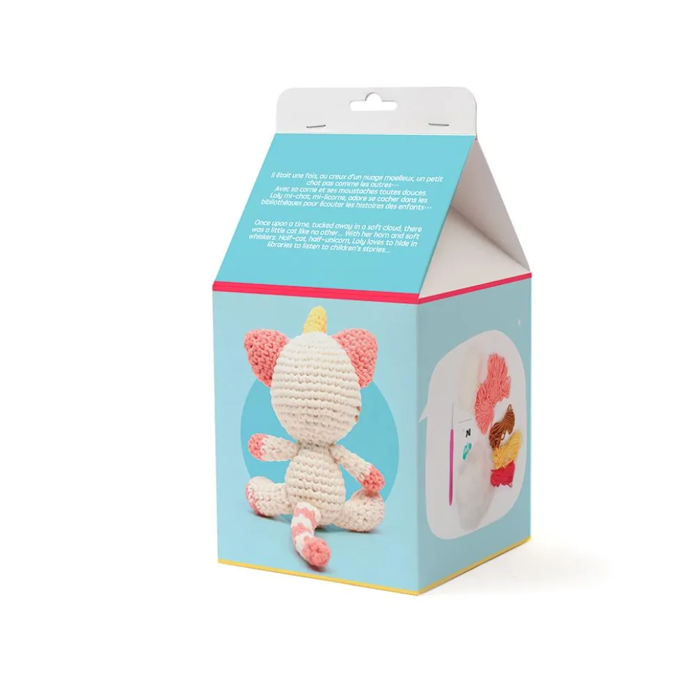 Set de ganchillo DIY gato unicornio amigurumi