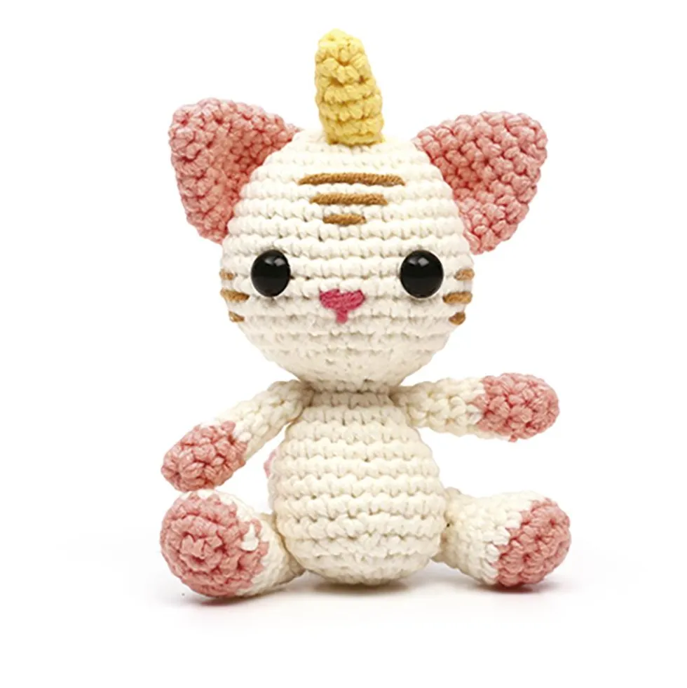 Set de ganchillo DIY gato unicornio amigurumi