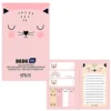 Set de notas y marcapáginas adhesivos gato BEBE Friends