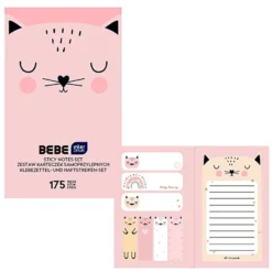 Set de notas y marcapáginas adhesivos gato BEBE Friends