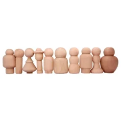 Set 10 figuras madera fantasía 7cm formas variadas