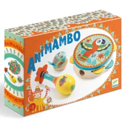 Set 3 instrumentos musicales de madera Animambo