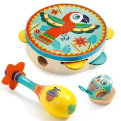 Set 3 instrumentos musicales de madera Animambo