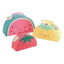 Set 3 maletas cartón diseño frutas Sarah Betz