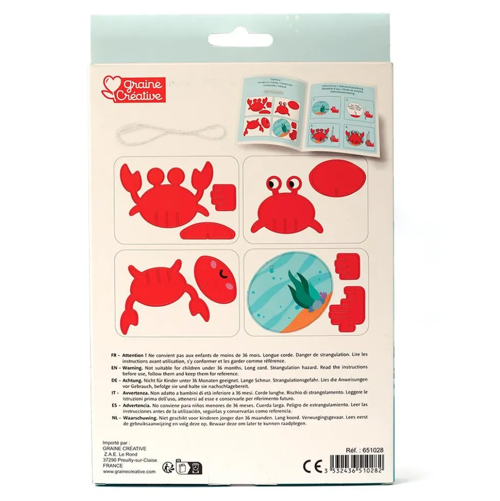 Set maqueta cangrejo 3D para colgar