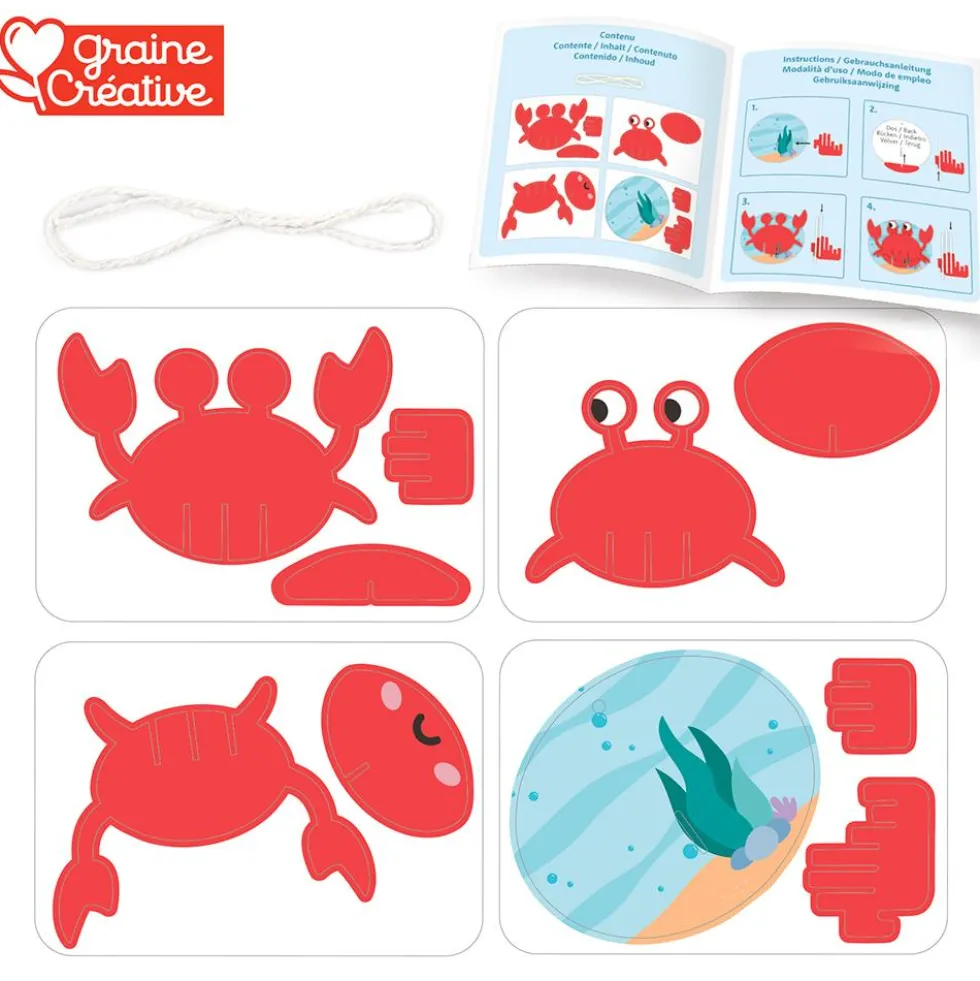 Set maqueta cangrejo 3D para colgar