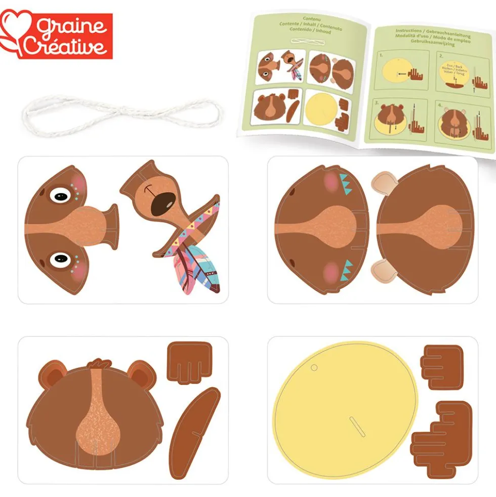 Set maqueta oso 3D para colgar