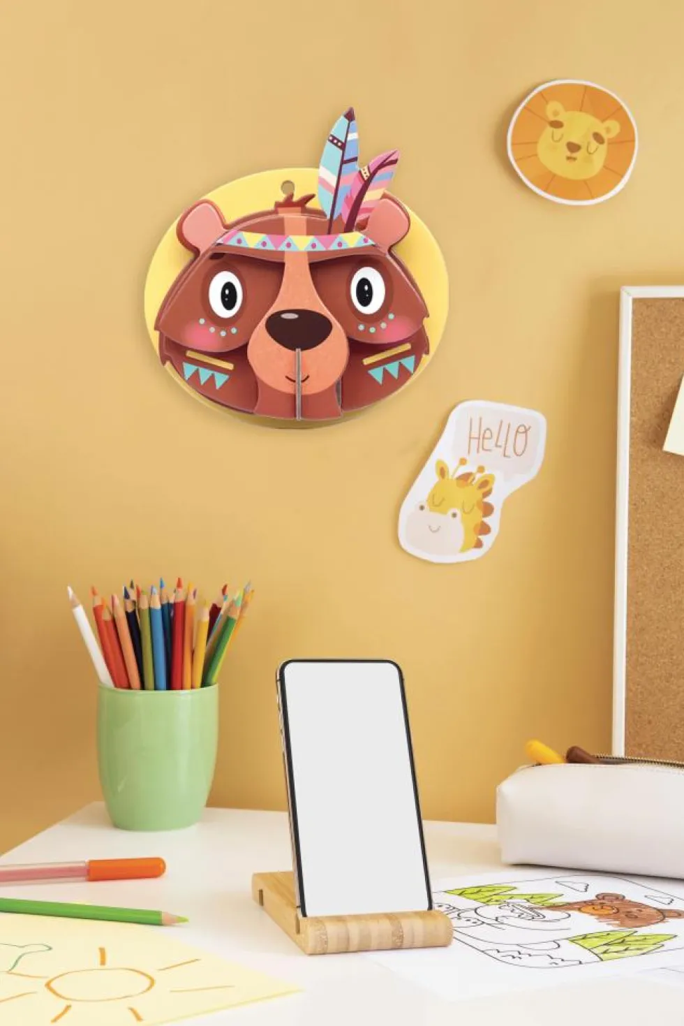 Set maqueta oso 3D para colgar