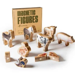 Set mitades animales de granja magnéticos 16 piezas